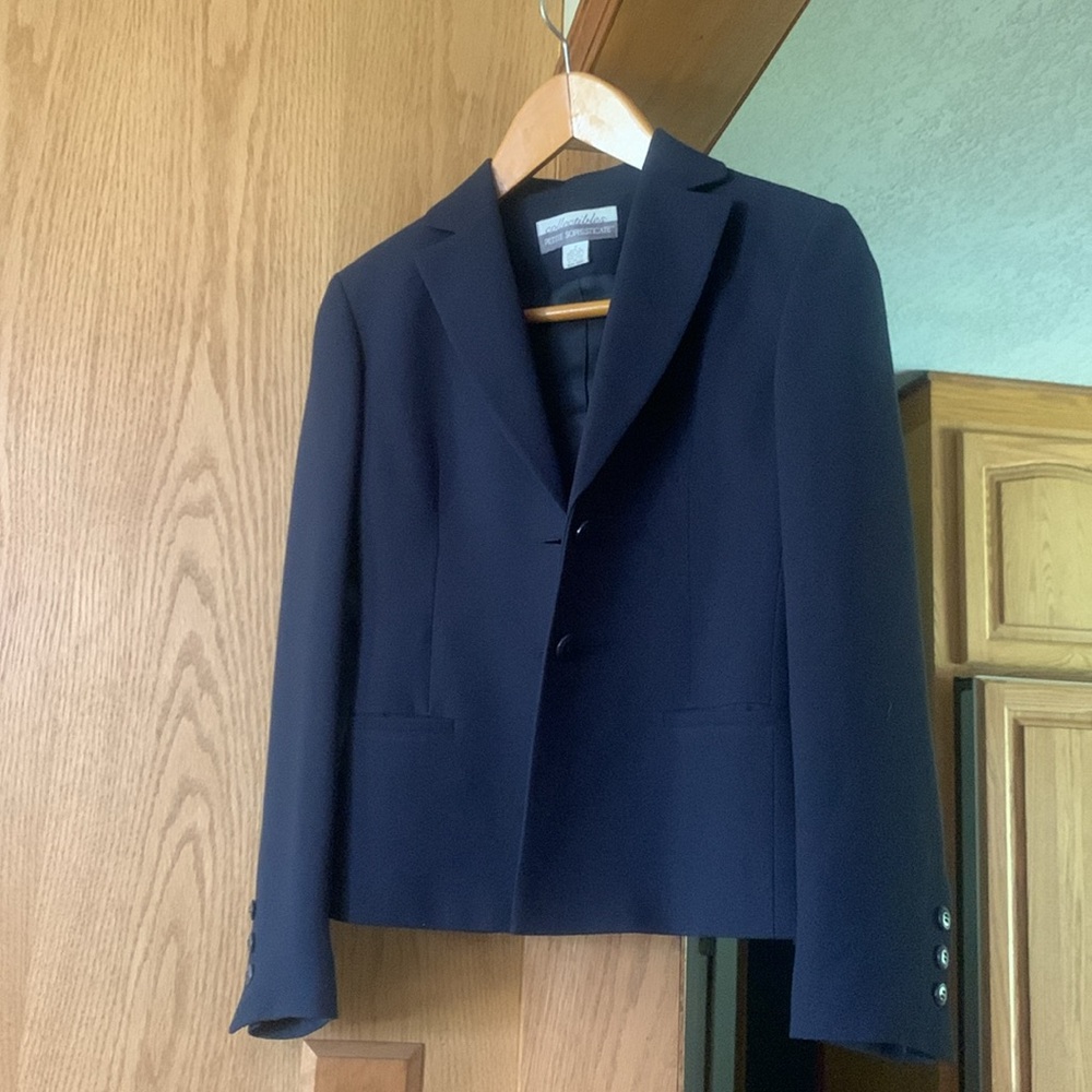 Petite Sophisticate Navy Blazer (0)/ skirt (4) xs / small 623 - Picture 5 of 13